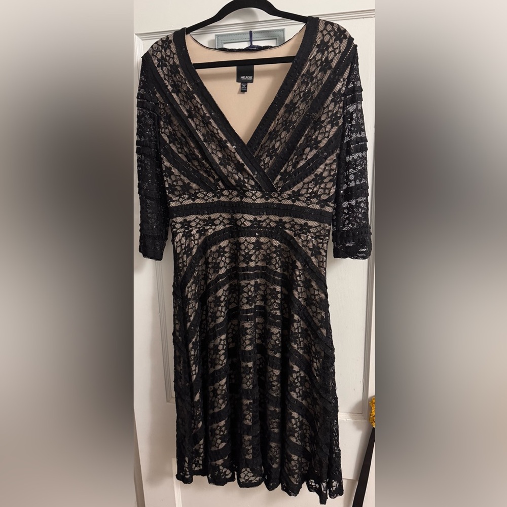 NWOT Women’s black lace dress by Melrose